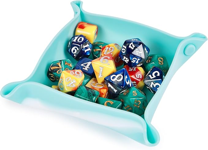 Spin Master Games, Campaign Dice, 3 Sets of Polyhedron Dice for RPG & Board Games, Storage Pouch & Silicone Tray, DND Dungeons and Dragons, MTG Magic The Gathering, for Ages 8 & Up