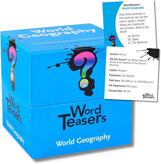 ? WORD TEASERS World Geography - Geography Game for All Ages - Fun & Interesting World Geography Trivia Game - 150 Geography Trivia Cards