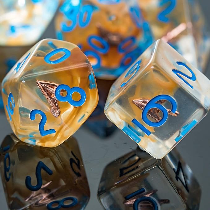 UDIXI 7PCS Polyhedral DND Dice Set, Characters's Weapons Design for Role Playing Dice Games as Dungeons and Dragons RPG Table Games (Ranger)