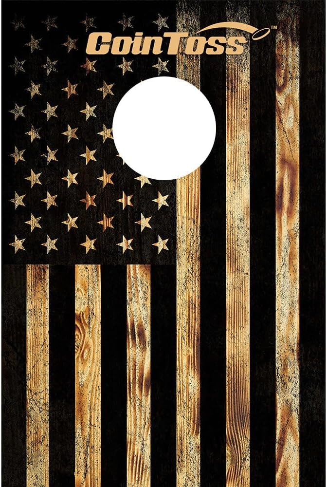 CoinToss Boards - USA Flag Burnt Wood - The Game Where Quarters Meets Cornhole