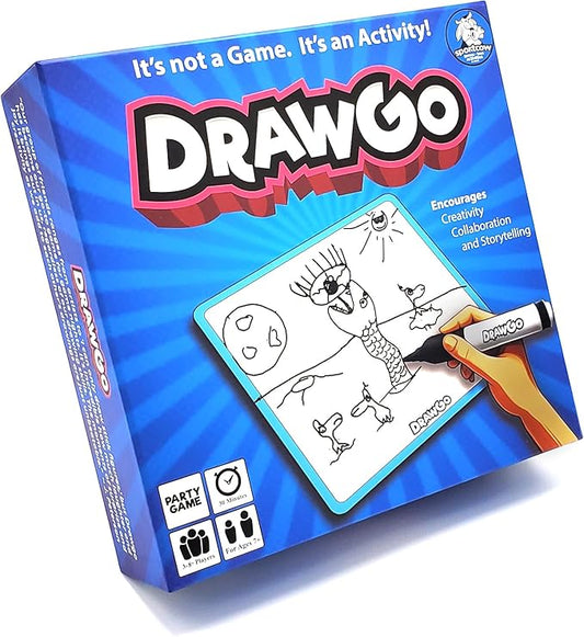 DRAWGO - Perfect for Family Game Night | Creative Drawing and Storytelling Activity | Fun Family Games | Board Games | Party Games for Adults and Kids | Ages 7+ | Replayable and Easy to Learn