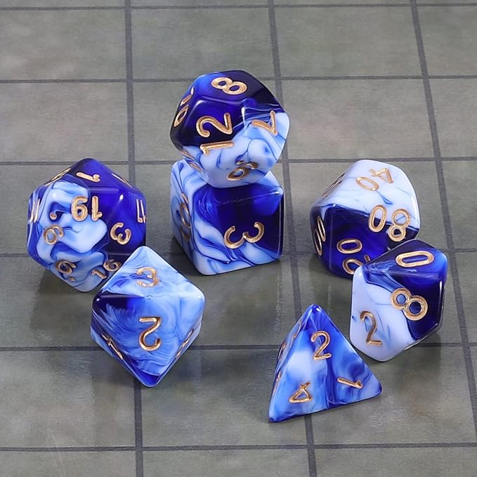 CiaraQ DND Polyhedral Dice Set with Dice Bag for Dungeons and Dragons RPG MTG Role Playing Table Games