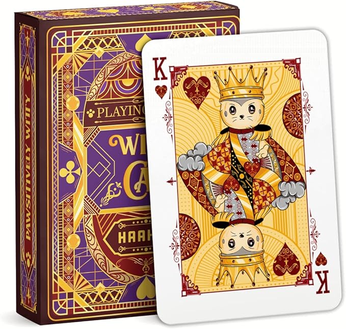 HAAKUN Witty Cat Playing Cards Cute Pet Board Games Poker Decks with Box