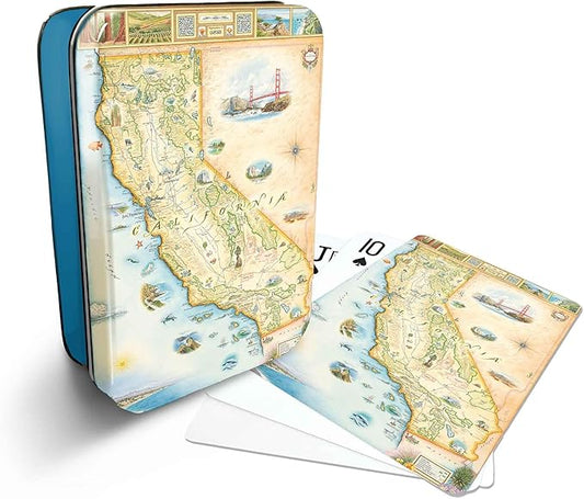 California State Map Standard 52-Deck Playing Cards - Official Vegas Poker Size