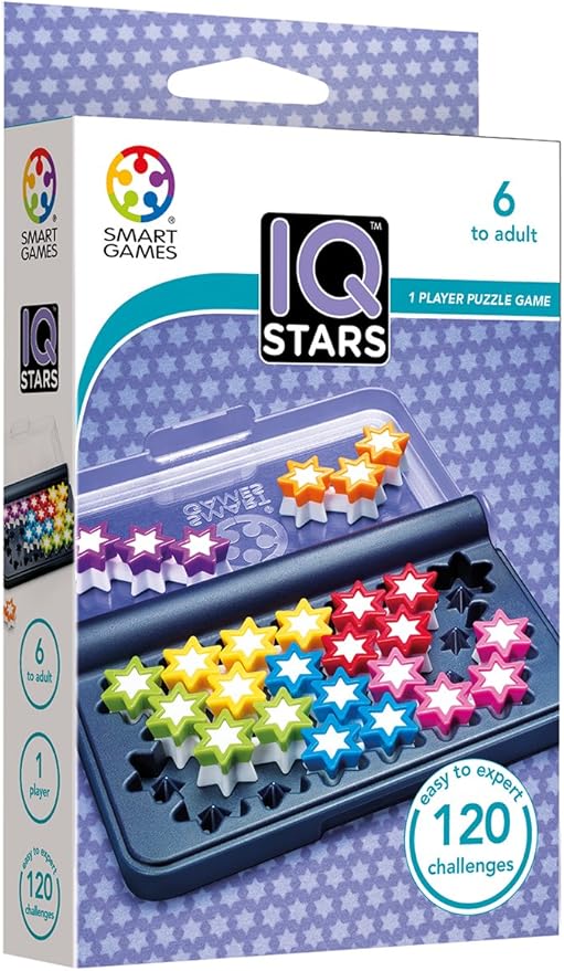 SmartGames IQ Stars Travel Game with 120 Challenges for Ages 6 to Adult