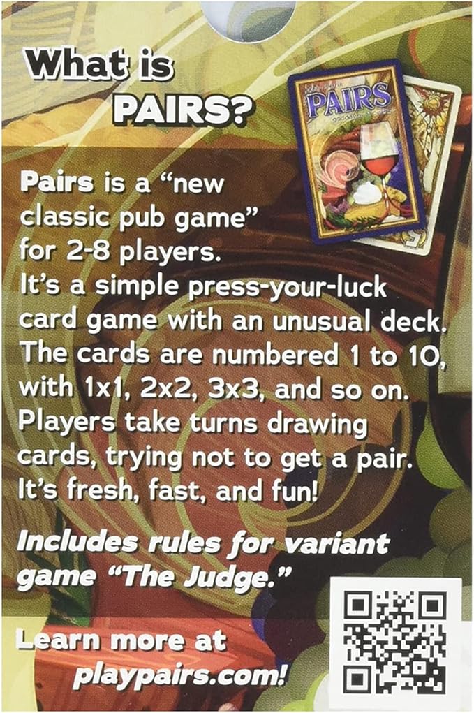 Cheapass Games Pairs: Goddesses of Cuisine - Themed Press Your Luck Card Game, Greater Than Games, Age 12+, 3-6 Players
