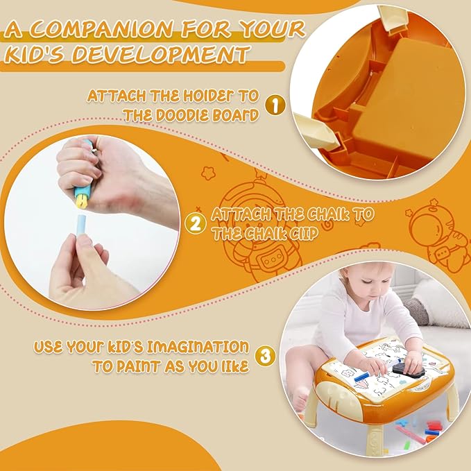 Toys for 1-2 Year Old Girls, Toddler Girl Toys with Magnetic Letters and Numbers, Learning and Educational Toys for 1 2 Year Old, Girls Birthday Christmas Gifts (Creamy Orange)