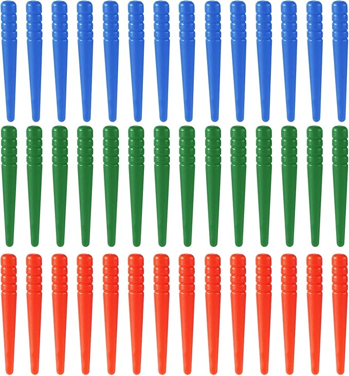 105pcs Cribbage Board Pegs, Tapered Design Cribbage Pegs Fit 1/8 Inch Hole Cribbage Pins Board Game Accessories (3 Colors)