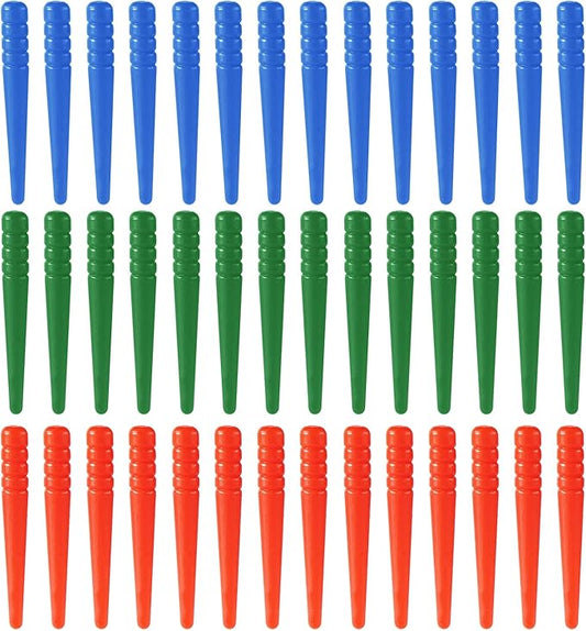 105pcs Cribbage Board Pegs, Tapered Design Cribbage Pegs Fit 1/8 Inch Hole Cribbage Pins Board Game Accessories (3 Colors)