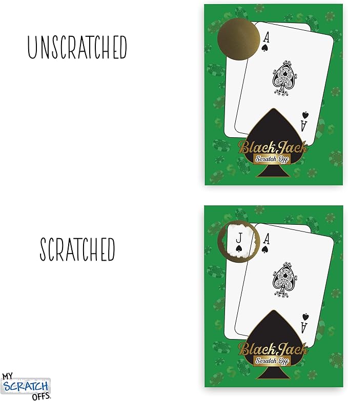 My Scratch Offs Casino Night Scratch Off Party Game Cards 26 Pack Gambling (Blackjack