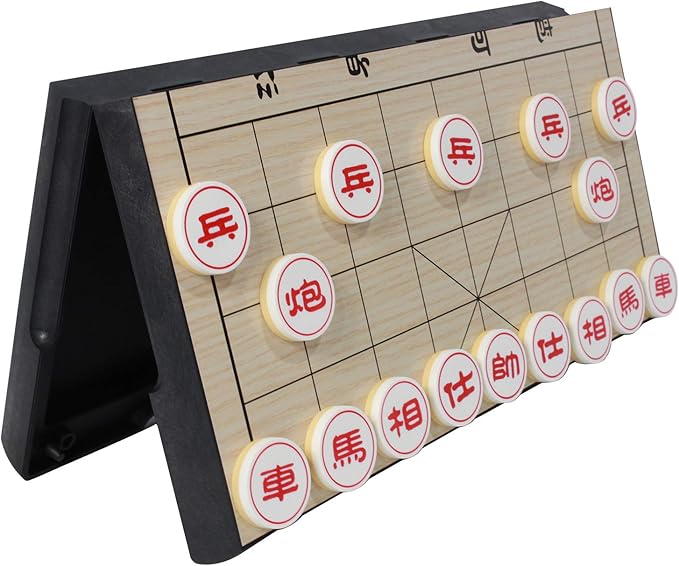 12.2 inch Magnetic Chinese Chess Set Xiangqi Portable Travel Board Game Traditional Classic Educational Strategy Games Travel Folding Board Set