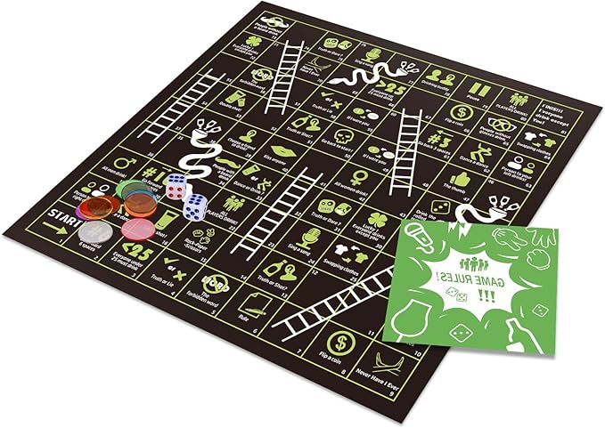GOLDGE Tip-Land Drinking Game for Parties, Board Game Mat for Adults, Family Party Game Perfect for Parties & Family Games Nights