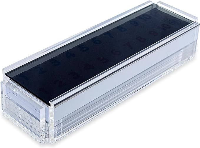 Luxury Rummy Tile Set Game in Handmade Acrylic Case with 4 Racks Included (Smoke)