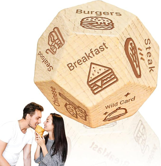Date Night Dice for Couples, Fun Night Dating Decision Dice,Wooden Couples Dating dice, Love Dices, Food Decision Dices, Date Ideas for Couples,Gifts for Boyfriend-Girlfriend
