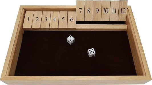 Deluxe Wood 12 Numbers Shut The Box Game