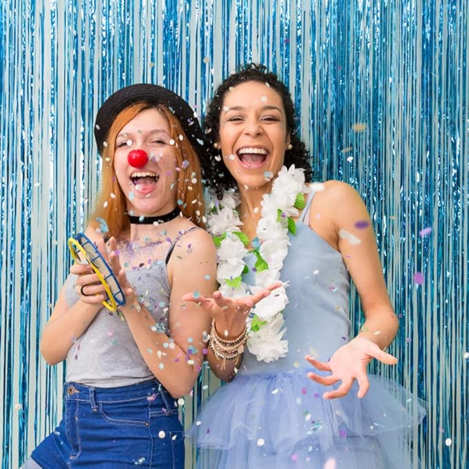 20 Pack Blue Backdrop Curtain Tinsel Streamers Ocean Themed Decor Birthday Party Decorations Foil Fringe Backdrop Graduation Baby Shower Bachelorette Winter Party Decorations Supplies