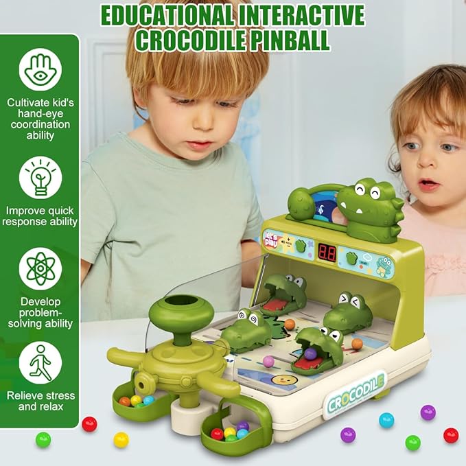 Pinball Machine for Kid, Toddler Dinosaur Board Games, Educational Interactive Electronic Toys Birthday Gift for Boy and Girl Ages 3+