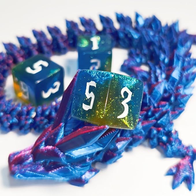 10 PC D6 dice 16mm Acrylic Dice Set for RPG MTG DND Dice Table Games and Board Games (Blue+Coffee)