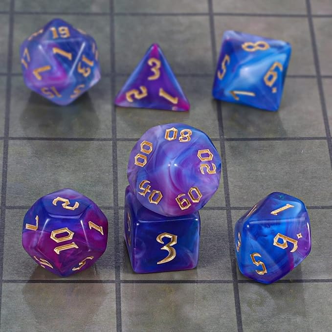 CiaraQ DND Polyhedral Dice Set with Dice Bag for Dungeons and Dragons RPG MTG Role Playing Table Games