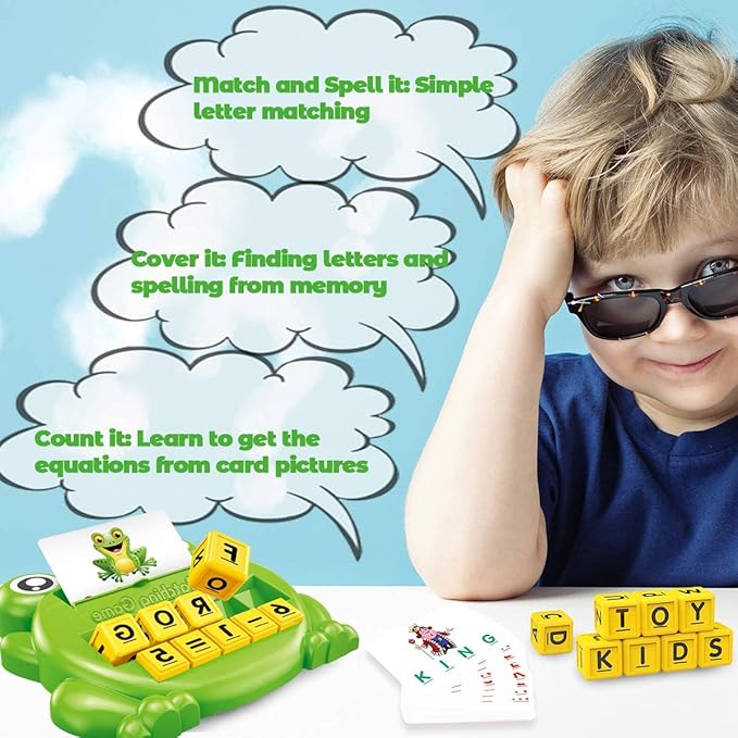 Learning Toys for Kids Birthday Gift, Matching Letter Game and Math Games, Preschool Educational Toys for Ages 3-8, Birthday Party Halloween Xmas Easter Gifts for 3 4 5 6 7 8 Year Old Boys Girls