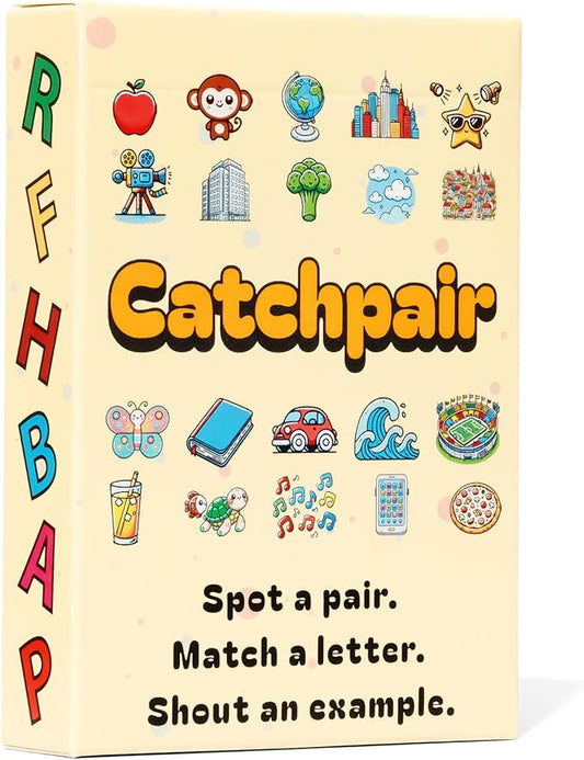 Catchpair Flip, Match, Shout! Fast-Paced Categories Card Game for Adults and Kids 9+ - Games for Adults and Family - Fun Family Games - Word Games