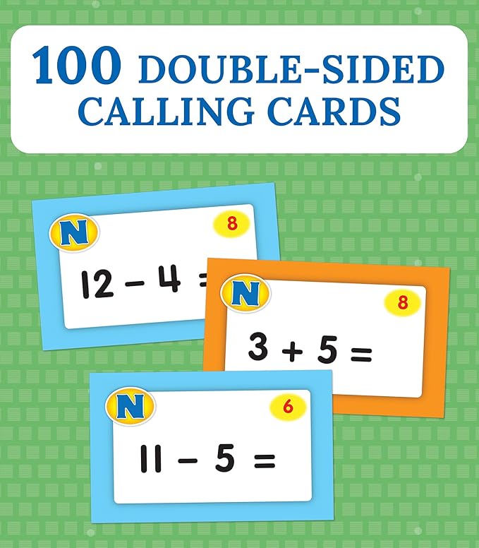 Carson Dellosa Addition and Subtraction Bingo Board Games, Adding and Subtracting Math Facts for Kids Ages 5+, Kindergarten Learning Activities, 3-36 Players