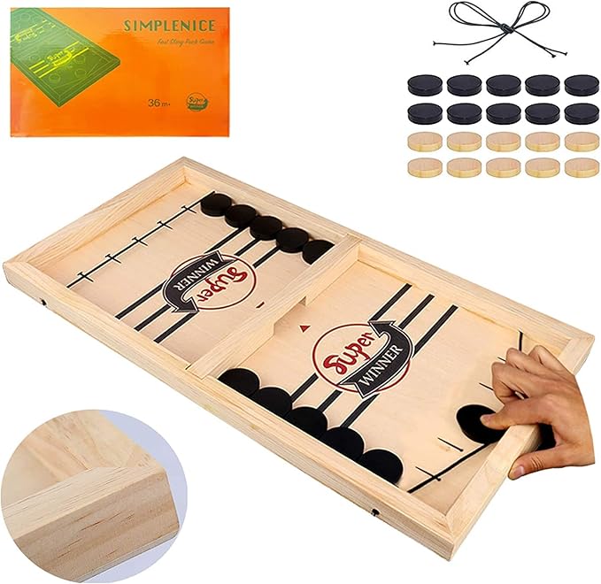 Fast Sling Puck Game,Sling Puck Game,Slingpuck Games Toy,Paced Super Winner Board Games Toys for Kids & Adults Medium Size