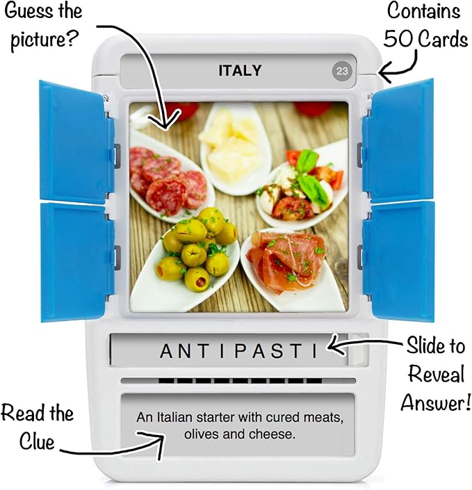 100 PICS Italy Game | Kids Games | Card Games & Fun Travel Games | Learning Resources | Card Games for Adults and Kids | Family Games | Flash Cards | Kids Travel | Ages 6+