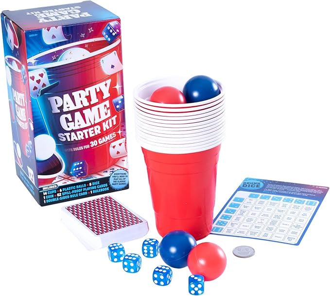 Goliath Endless Games Party Game Starter Kit – 30 Fun Drinking Games & Supplies for Adults | 2+ Players | Includes Cups, Dice, and Cards | Ages 21+