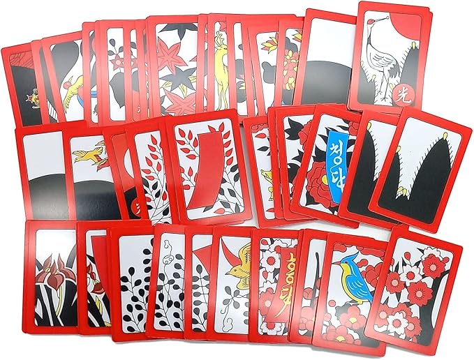 GARASANI Korean Flower Card Game Luxury Hwatu, Korean New Year Board Game Go-Stop, Godori 1Pcs