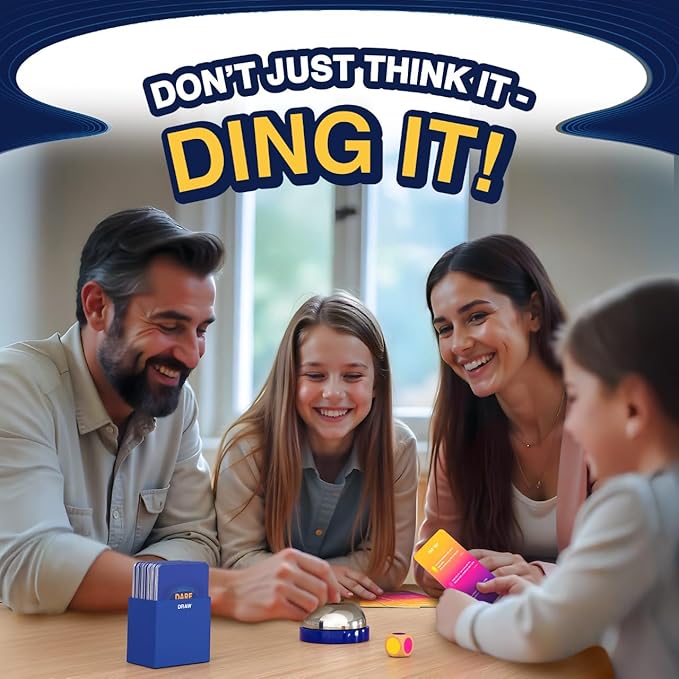 Dare to Ding - Game of Riddles & Reflexes, Fast-paced Card Game, Test Your Wits, Family-Friendly Game for Teens, Families & Adults, Gifts for Ages 10, 11, 12 and Up, 3-8 Players