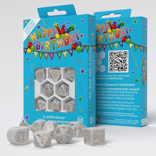 Happy Birthday Dice Set by Q-Workshop, Dice Board Game, for 1+ Players and Ages 14+