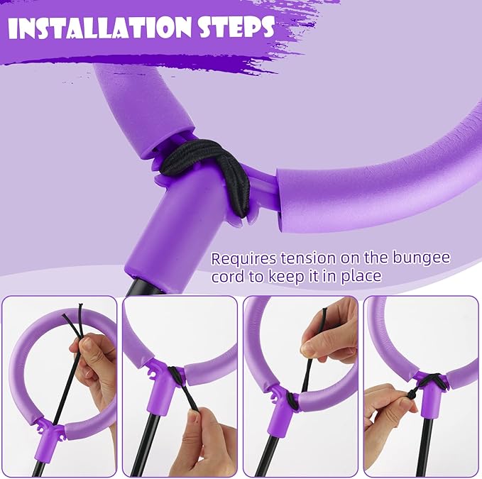 Ankle Skip Ball for Kids, Foldable Colorful Light Flash Wheel Skip Ball for Adults, Indoor Outdoor Game Toys for Kids, Gift for Girls, Boys Ages 5 6 7 8 9 10 11 12 Years Old - Purple