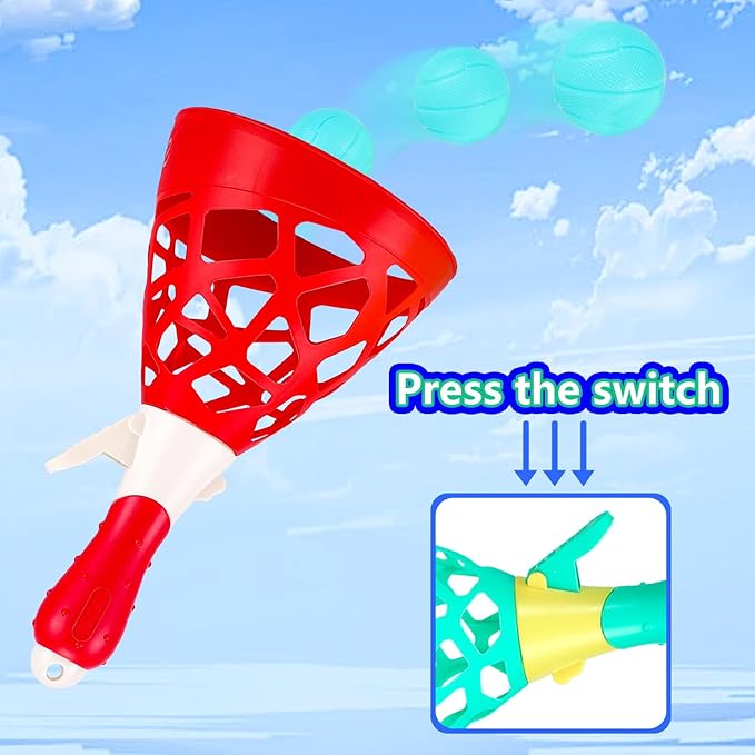 Outdoor Indoor Games Activities for Kids, Pop and Catch Ball Family Games with 2 Launcher Baskets and 10 Balls, Basket Stuffers Birthday Party Gifts Toys for Kids Ages 3 4 5 6 7 8 12+ Years Old