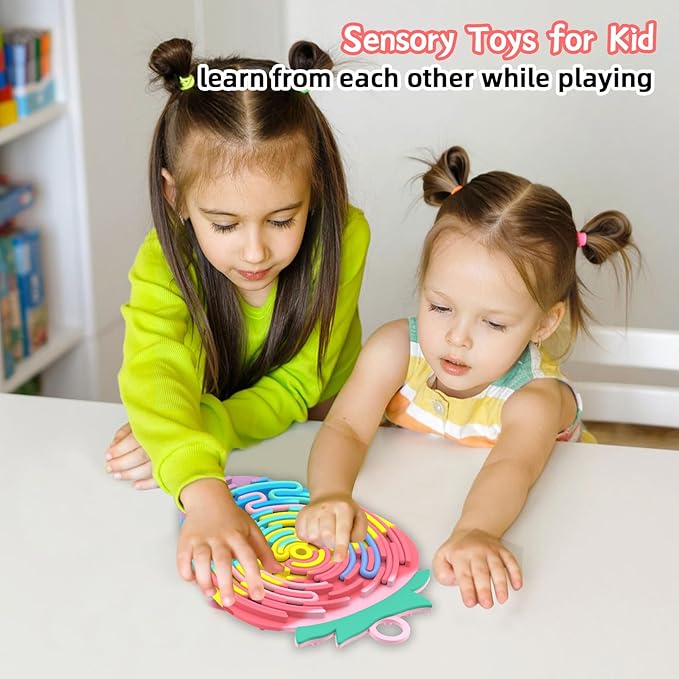 Silicone Sensory Activity Board,Double-Sided Busy Board for Fine Motor Skill,Fidget Toy for Calming, Stress, Anxiety, ADHD , Autism , Silent, No Mess , Kids 3+ & Adults(Strawberry,Colorful)