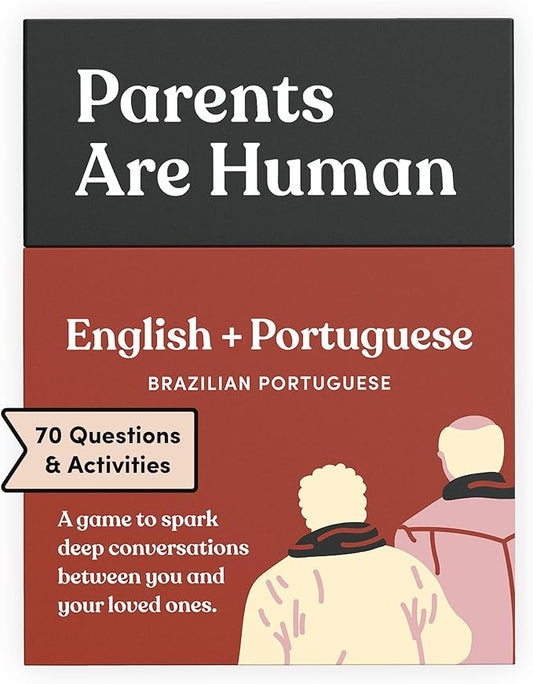 Parents Are Human Bilingual Conversation Cards, English + Brazilian Portuguese