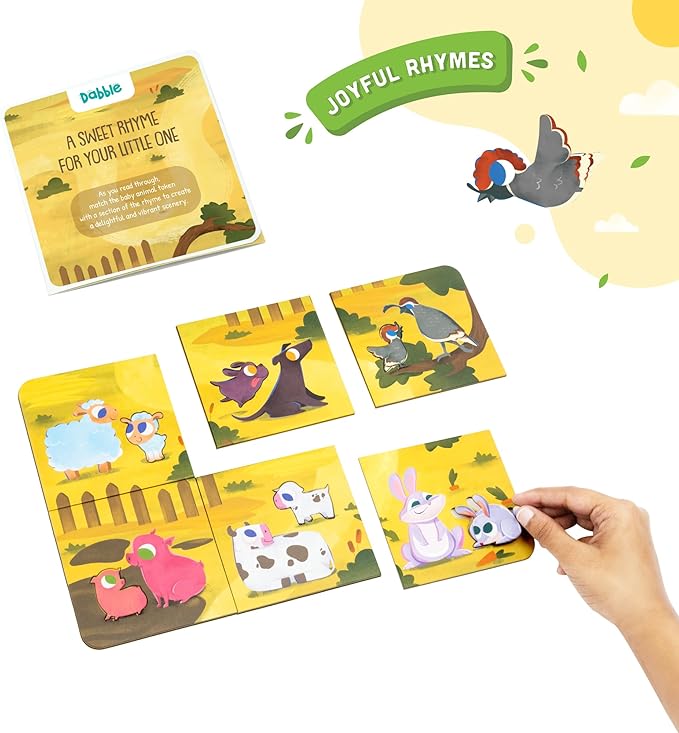 LoveDabble Mother and Baby Animal Match Puzzle - Mommy and Me - A Happy Farm Family | Puzzles for Kids Ages 2-4 | Animal Puzzles for Toddlers and Kids