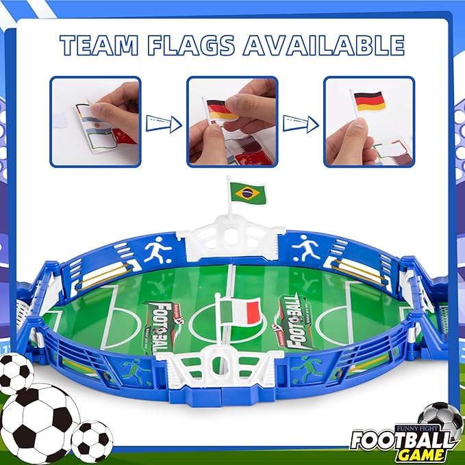3 otters Tabletop Soccer Game Set, Mini Football Soccer Game Board for Foosball Pinball Kids Adults Interactive Game Room Family Night