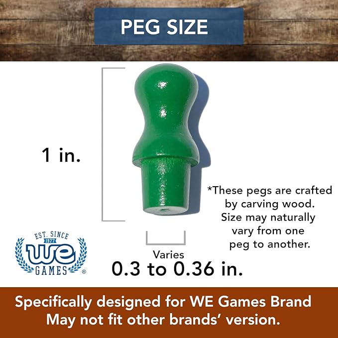 WE Games Replacement Wooden Pegs for Chinese Checkers