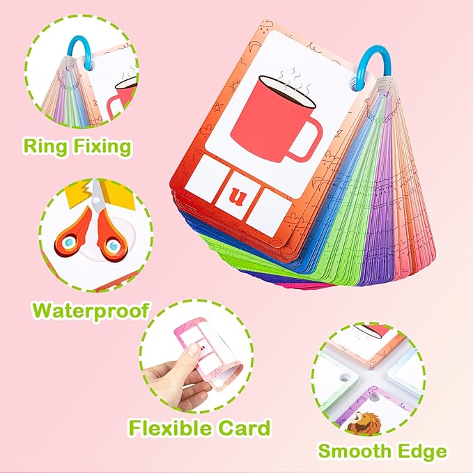 Tichgeim Sight Words Flash Cards, Phonics CVC Word Games, Kindergarten Sight Words Learning, Phonics Games for Reading and Spelling, Preschool Activities for Kids Ages 3-6