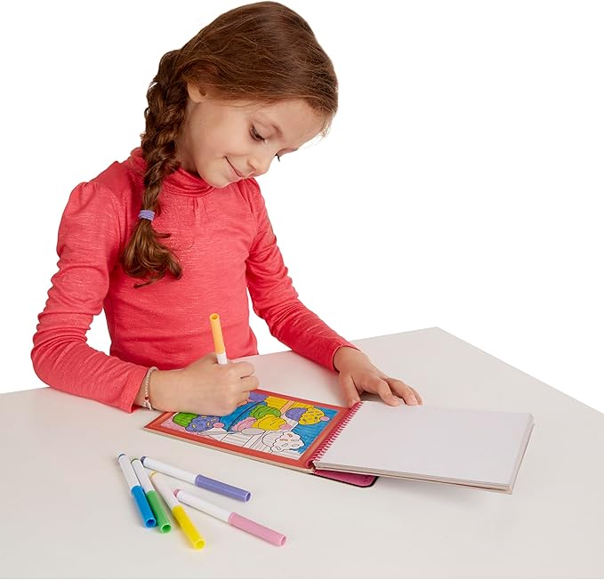 Melissa & Doug On the Go Color by Numbers Kids' Design Board - Unicorns, Ballet, Kittens, and More - Party Favors, Stocking Stuffers, Travel Toys, Coloring Books For Kids Ages 5+