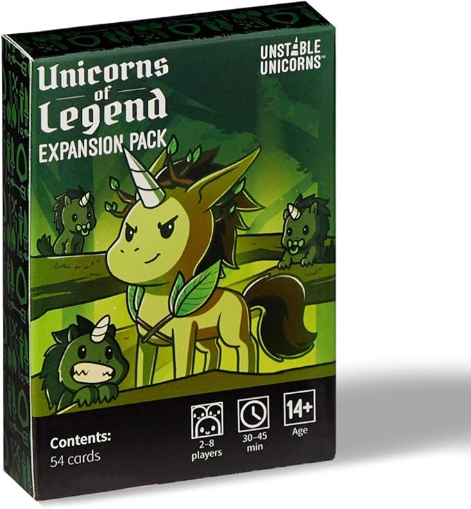 Unstable Unicorns Unicorns of Legend Expansion Pack - designed to be added to your Unstable Unicorns Card Game