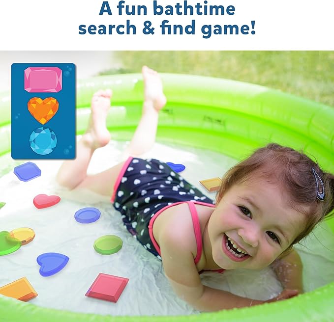 Skillmatics Pool Toys – Seek & Splash, Preschool Search & Find Water Game, Swimming Pool & Bathtime Toy for Kids, Summer Fun & Gifts for Boys & Girls Ages 3, 4, 5, 6, Includes 48 Colorful Gems