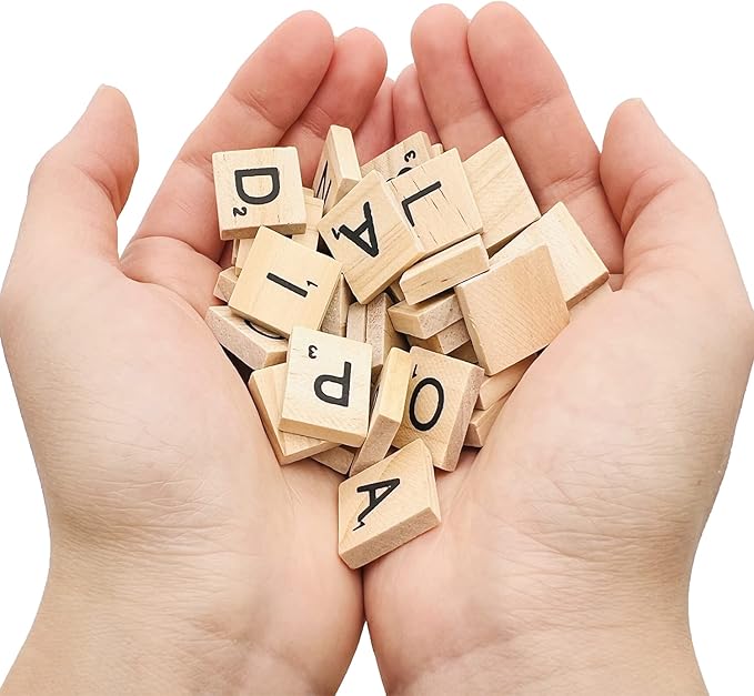 400 Pcs Scrabble Letters, Wood Scrabble Tiles for Crafts