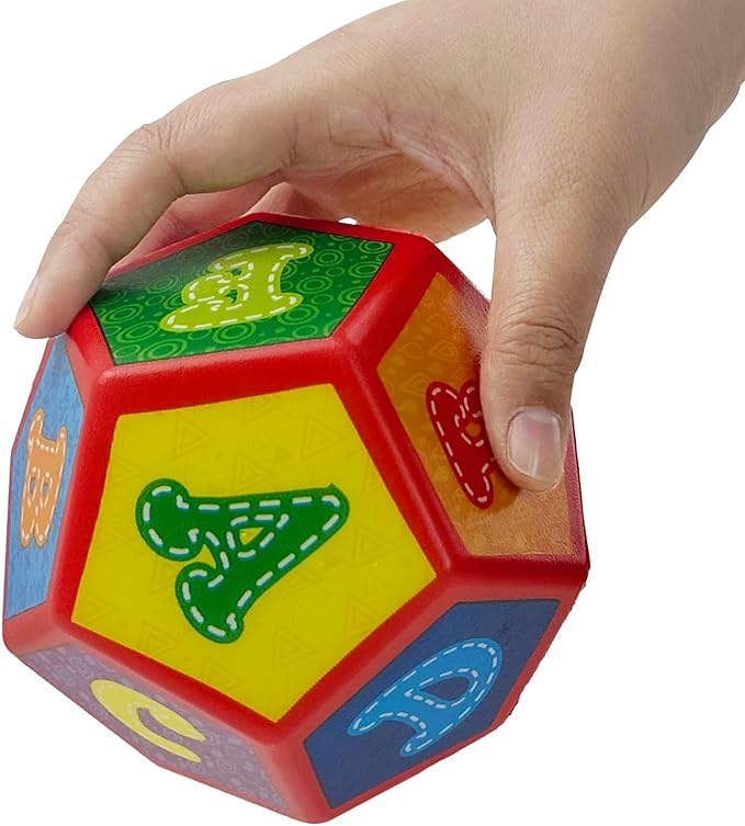 1 Pc 12 Sided ABC Alphabet Game Foam Dice,4.7 Inches A to L Dodecahedrons Dice Kids Board Game Educational Toy for Table Games,to Get Your Lucky Letter!