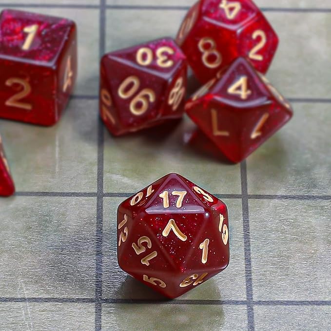 CiaraQ DND Polyhedral Dice Set with a Black Dice Bag for D&D RPG MTG Role Playing Table Games