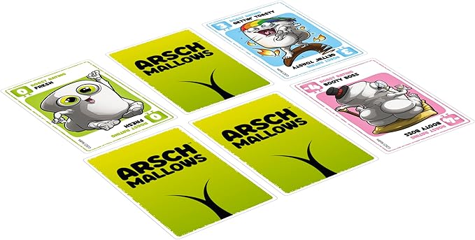 Hasbro Gaming Arschmallows Game | Marshmallow Butt Game | Funny Party Card Games for Teens, Adults, and Families | Ages 13 and Up | 2 to 6 Players (Amazon Exclusive)