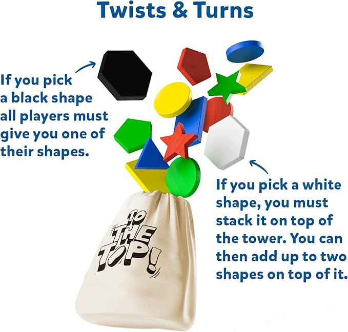 Skillmatics Board Game - to The Top, Matching & Balancing Game with a Twist, Match Colors & Shapes, Gifts & Fun Family Friendly Game