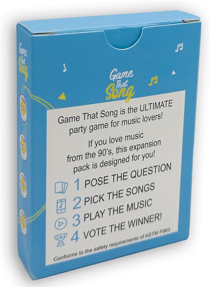 90's Mix Expansion - 50 New Cards - Music Card Game for Family, Adults, and Teens. Hilarious, Addictive, and Competitive Fun for Game Nights!