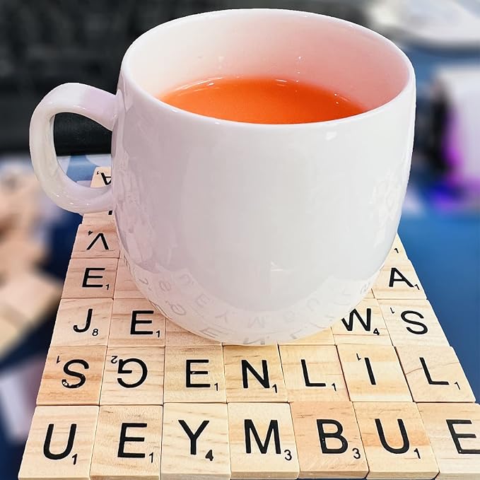 300 Pcs Scrabble Letters, Wood Scrabble Tiles for Crafts Making Crossword Game